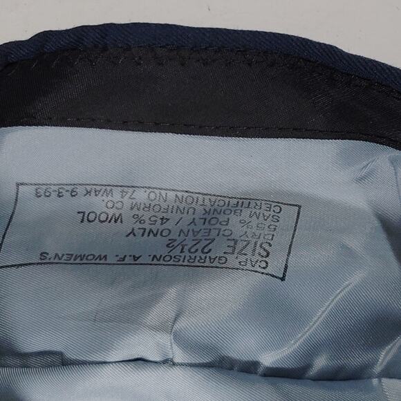 Women's A.F. Garrison Cap – Size 22-1/2, Sam Bonk Uniform Co., Poly/Wool Blend - Picture 4 of 4